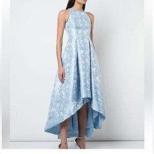 Aidan Mattox Elegant Blue Floral High-Low Dress